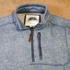 Weird Fish Macaroni 1/4 Zip Pullover Mens XL Blue Marl Knit Sweater Fleece